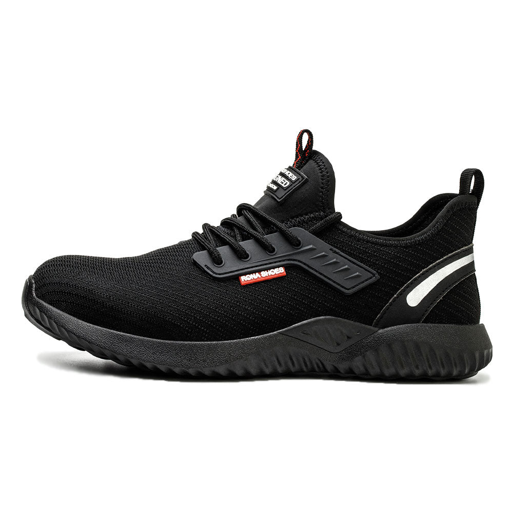 Safety Shoes Steel Toe Cap Shoes Waterproof Safety Trainers Comfortable and Light Slip and Oil Resistant For Men Women and Ladies Zeta Black Rona Shoes
