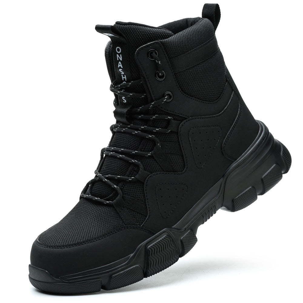 Safety Boots Steel Toe Cap Boots Work Boots Comfortable Lightweight and Stylish Men s Women s and Ladies Waterproof Black Rona Shoes