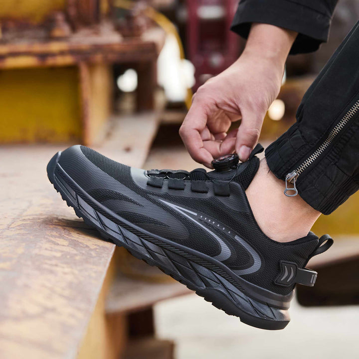 Quick-Dial Safety Trainers - Hades Black – Rona Shoes