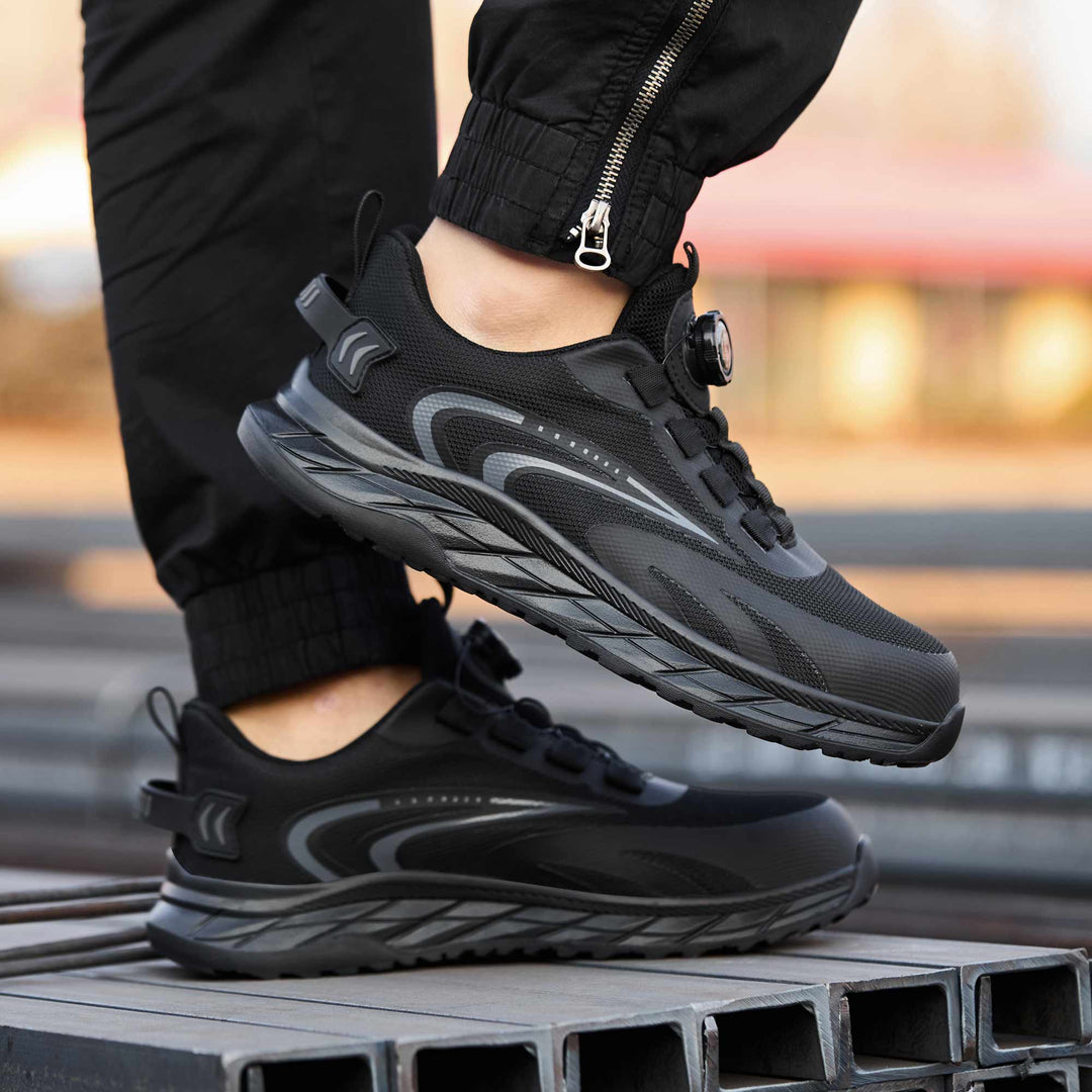 Quick-Dial Safety Trainers - Hades Black – Rona Shoes