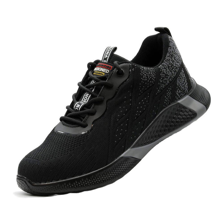 Safety Shoes Steel Toe Cap Shoes Work Shoes Comfortable and Light Safety Trainers Slip and Oil Resistant For Men Women and Ladies Mars Black Rona Shoes