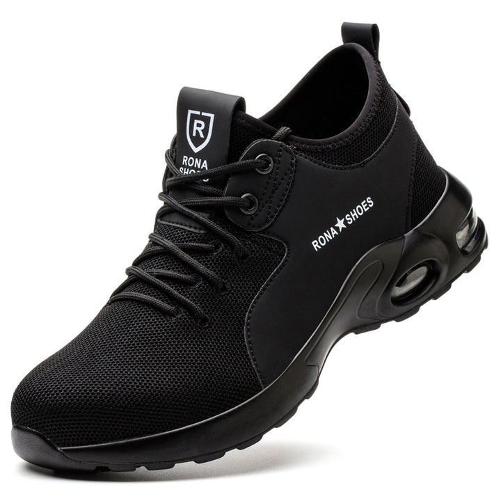 Safety Shoes Steel Toe Cap Shoes Work Shoes Comfortable and Light Safety Trainers Slip and Oil Resistant For Men Women and Ladies Sigma Black Rona Shoes